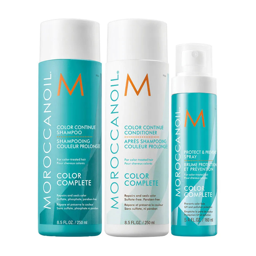 Moroccanoil Color Continue Shampoo, Conditioner And Protect And Prevent Spray - Color Collection