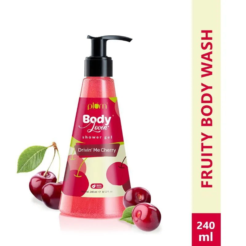 Plum Bodylovin' Drivin' Me Cherry Shower Gel, Fruity Fragrance, Non-drying, All Skin Types