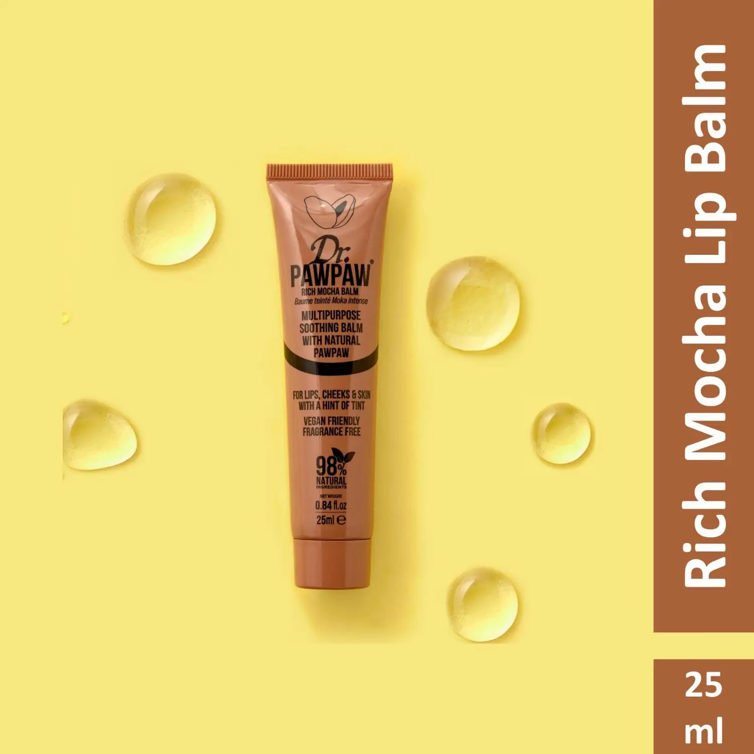 Dr.PAWPAW Rich Mocha Balm (25 ml)| No Fragrance Balm, For Lips, Skin, Hair, Cuticles, Nails, and Beauty Finishing