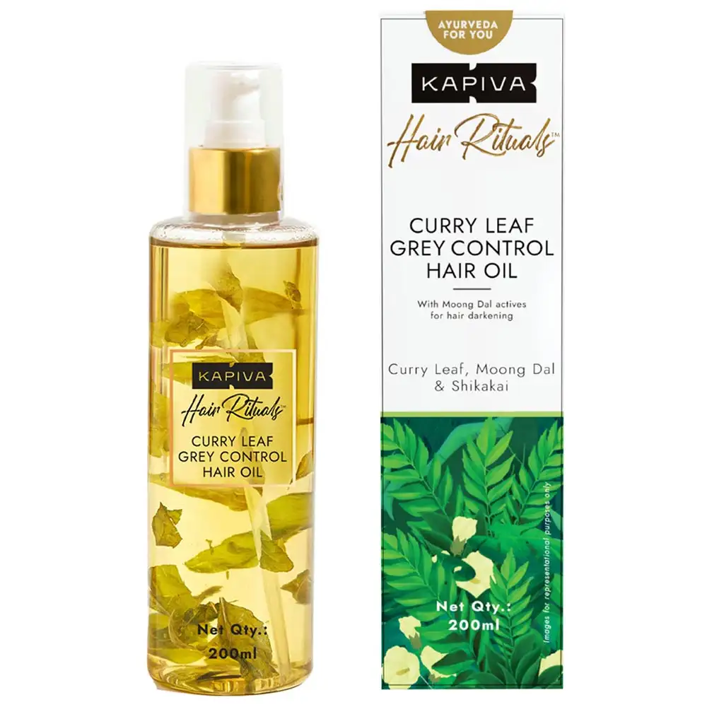 Kapiva Curry Leaf Grey Control Hair Oil,  200 ml  Hair Darkening