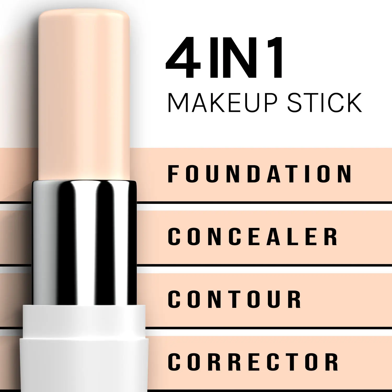 Bella Voste 4-in-1 MAKEUP STICK, MARSHMALLOW (03) (5.5 g)