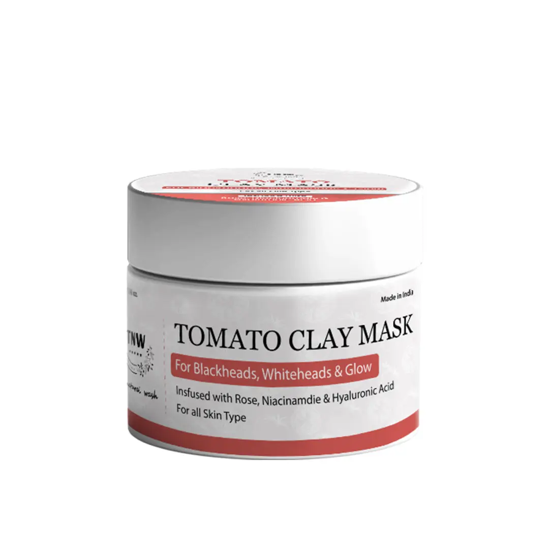 TNW - The Natural Wash Tomato Clay Mask for Glowing & Healthy Skin | With Niacinamide & Hyaluronic Acid | Natural & Chemical-Free Clay Mask