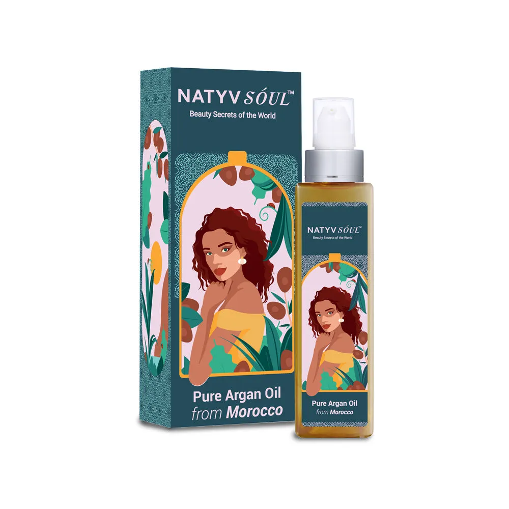 Natyv Soul Pure Argan Oil From Morocco-Cold Pressed From Moroccan Argan Kernels-Reduces Frizz