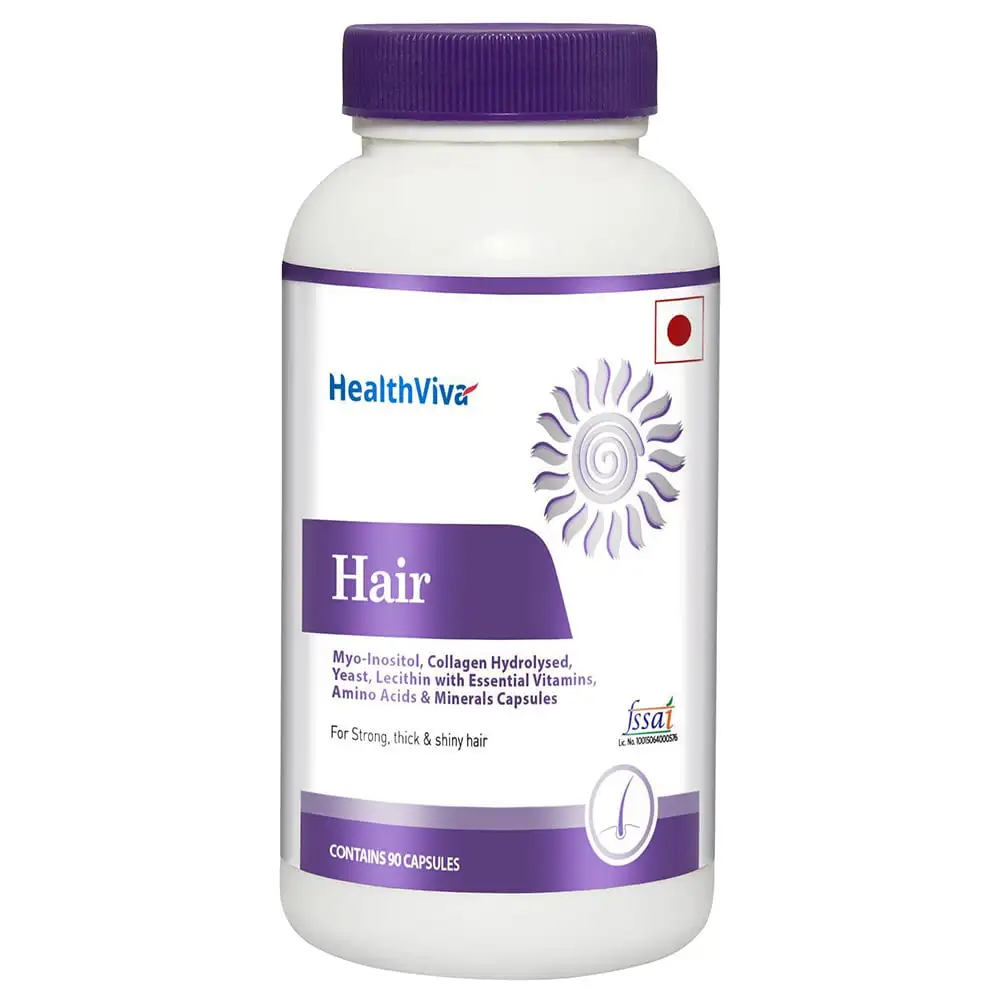 HealthViva Hair with Biotin,  90 capsules  Unflavoured