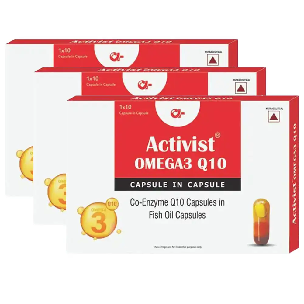 Activist Omega 3 Q10 (Pack of 3),  10 capsules