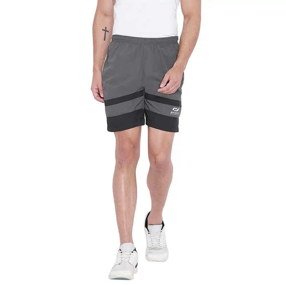 Masch Sports Mens Regular Fit Polyester Shorts,  Large  Dark Grey Light