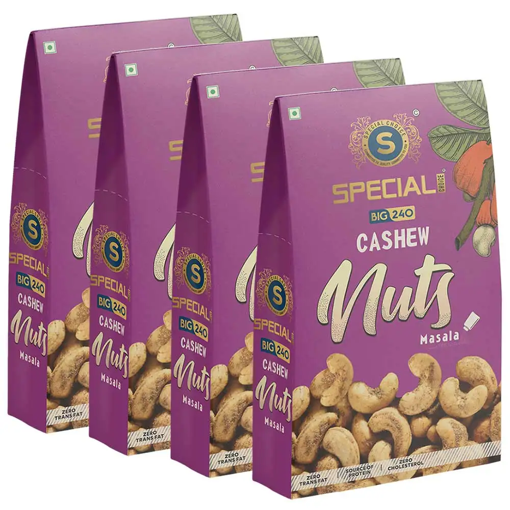 Special Choice Cashew Nuts (Big 240),  Masala (Pack of 4)  250 g