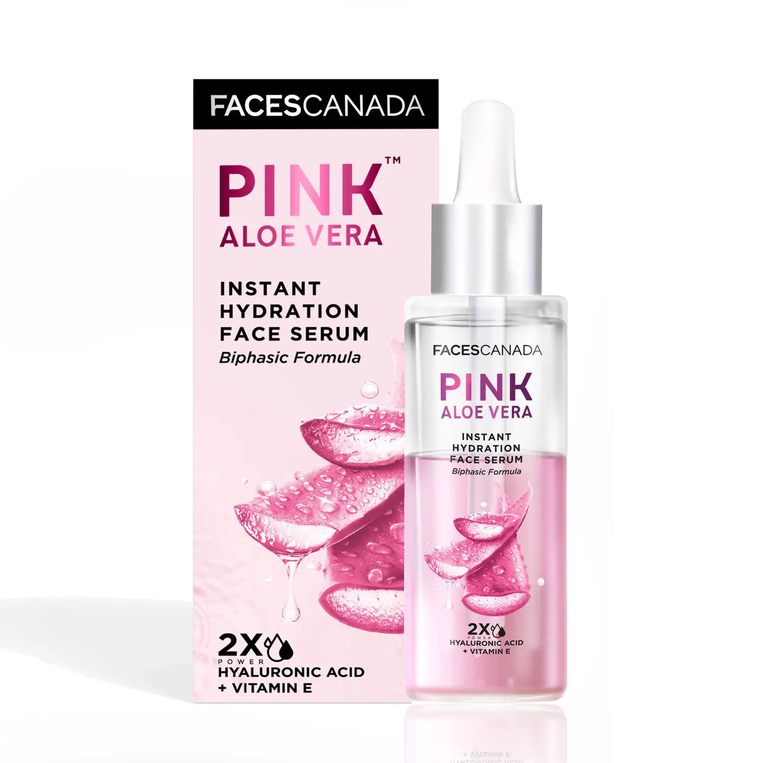 Faces Canada Pink Aloe Vera Instant Hydration Face Serum I Power of Hyaluronic Acid I Vitamin E I Lightweight I Cruelty-free I 27 ml