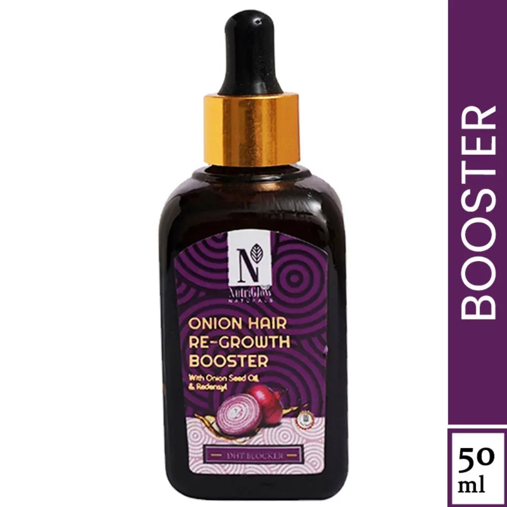 NutriGlow NATURAL'S Onion Hair Re-Growth Booster For Effective Against Baldness, 50ml