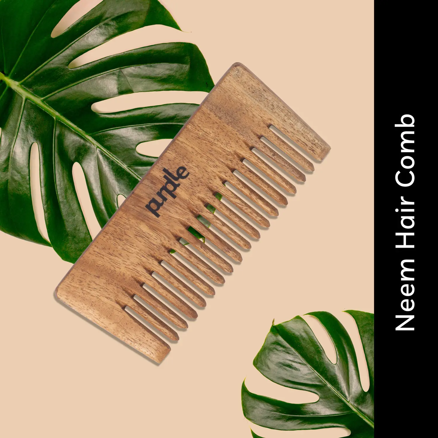 Purplle Natural Tress - Free Wooden Comb - Small | Organic Neem Wood