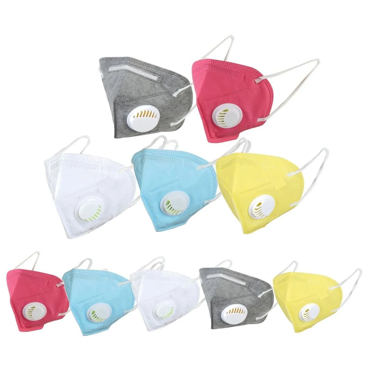 OOMPH Pack Of 10 Anti-pollution Reusable 5-layer Mask - Multicolor