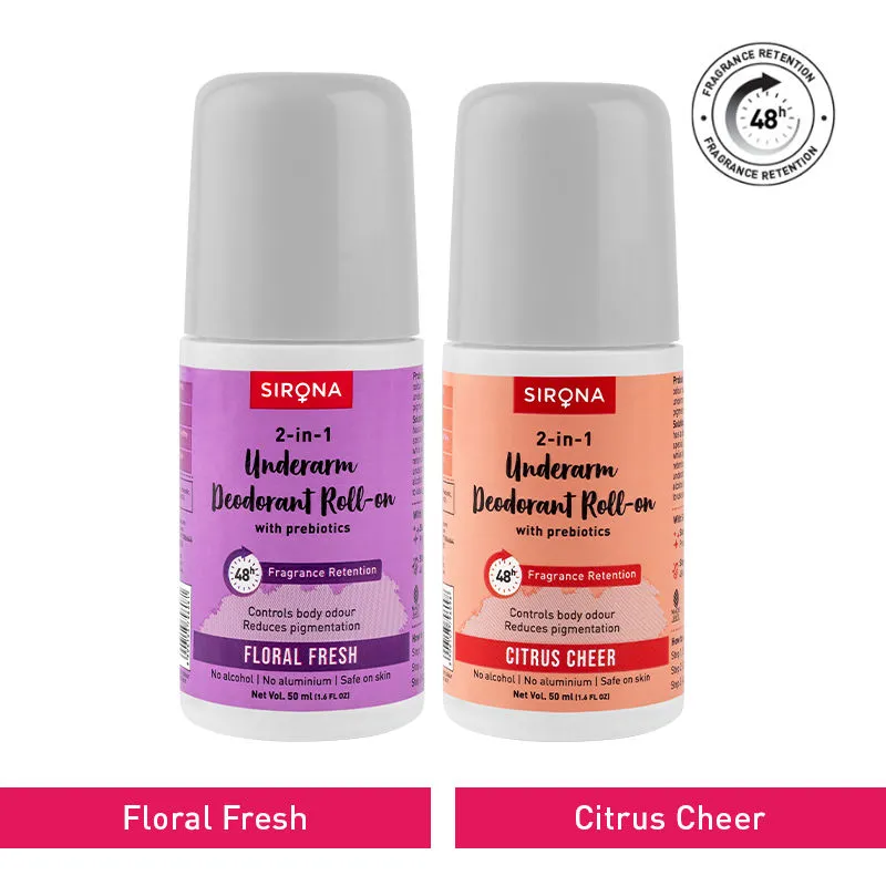 Sirona Citrus Cheer And Floral Fresh Underarm Roll On Combo