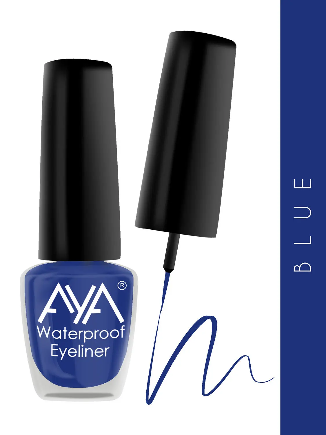 AYA 24 Hrs Long Lasting & Waterproof Eyeliner, Metallic Blue (5 ml)