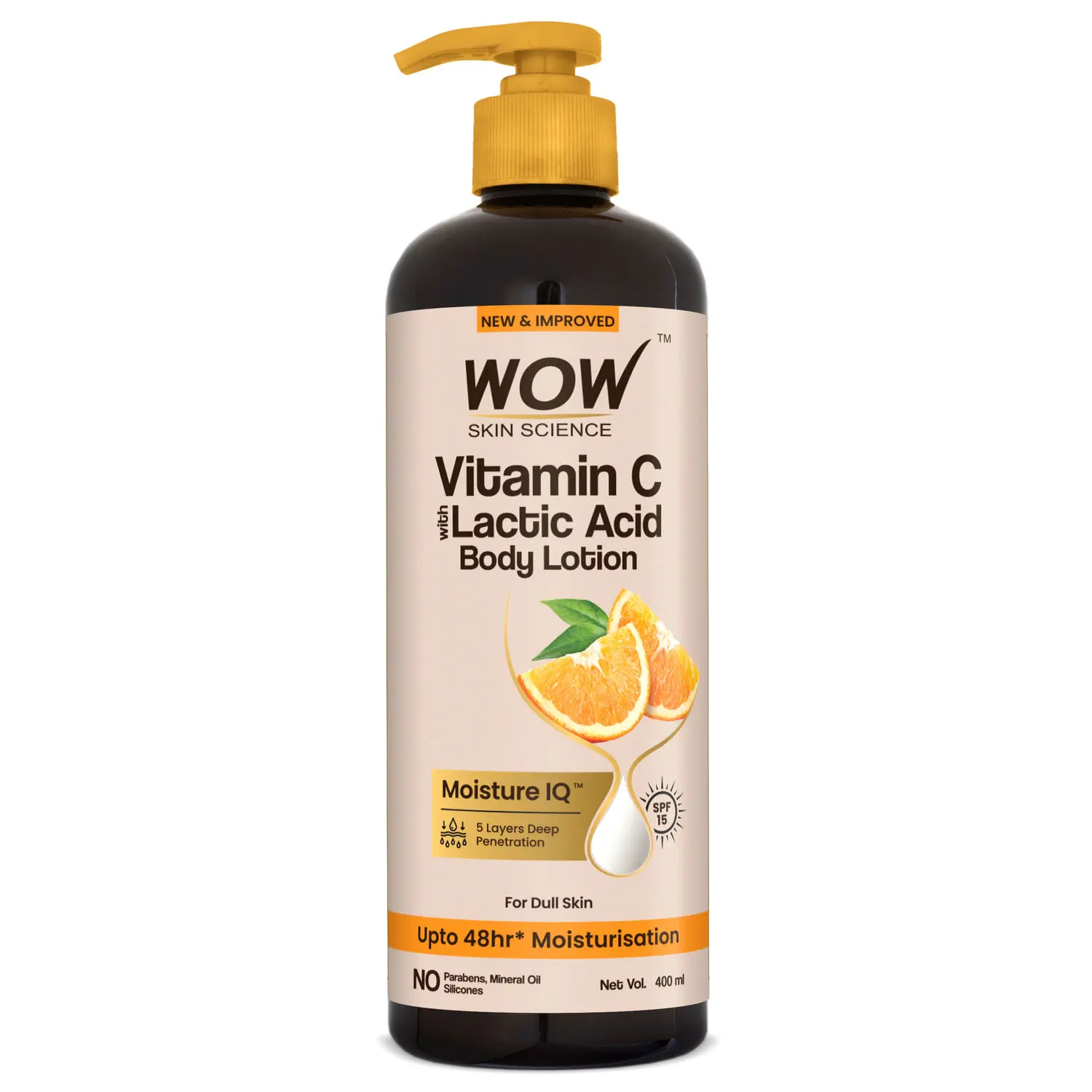 WOW Skin Science Vitamin C Body Lotion For Medium Hydration - Dull & Dry Skin - 400 ml