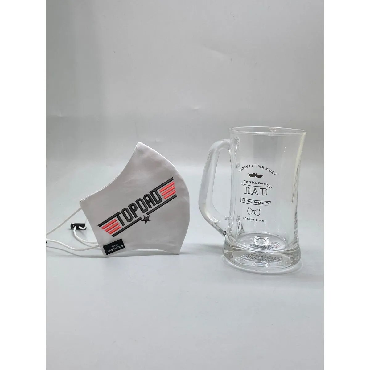 The Tie Hub Top Dad black Face Mask with Beer Mug