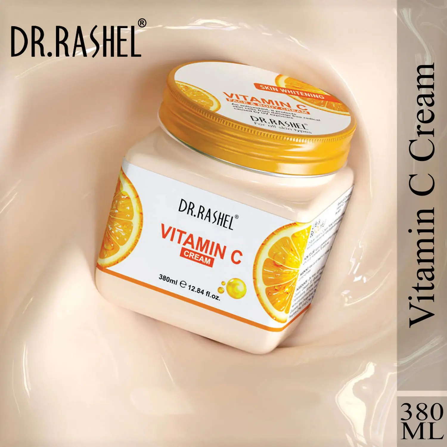 Dr.Rashel Skin Whitening Vitamin C Face And Body Cream For All Skin Types (380 ml)