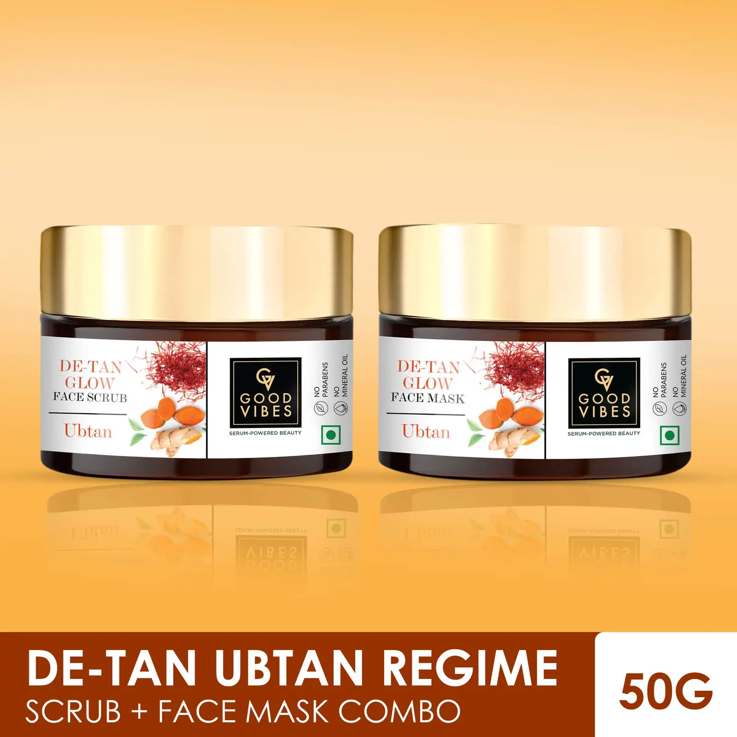 Good Vibes Weekly De- tan Ubtan Regime (Scrub + Face Mask 50g)