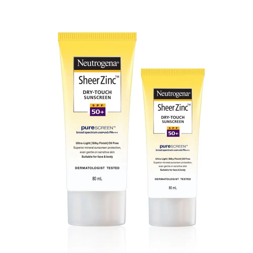 Neutrogena Sheer Zinc SPF 50+ 80ml & Ultra Sheer SPF 50+ 30ml combo