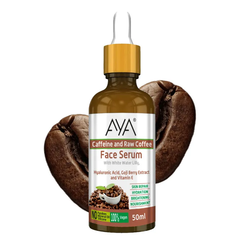 AYA Caffeine And Raw Coffee Face Serum For Skin Repair, Hydration, Brightening And Nourishment