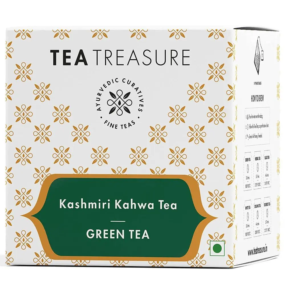 Tea Treasure Kahwa Green Tea - 10 Pyramid Tea Bags