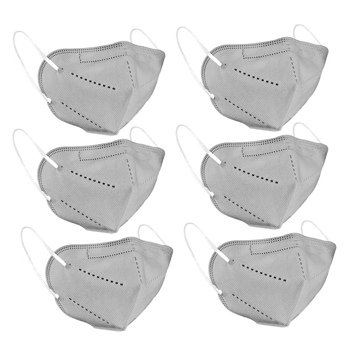 Fabula Pack Of 6 Anti-pollution Reusable 5-layer Mask Color: Grey