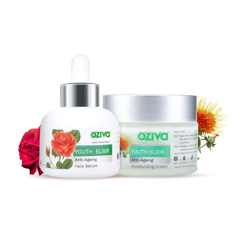 Oziva Youth Elixir Anti-Ageing Face Serum & Youth Elixir Anti-Ageing Moisturising Cream