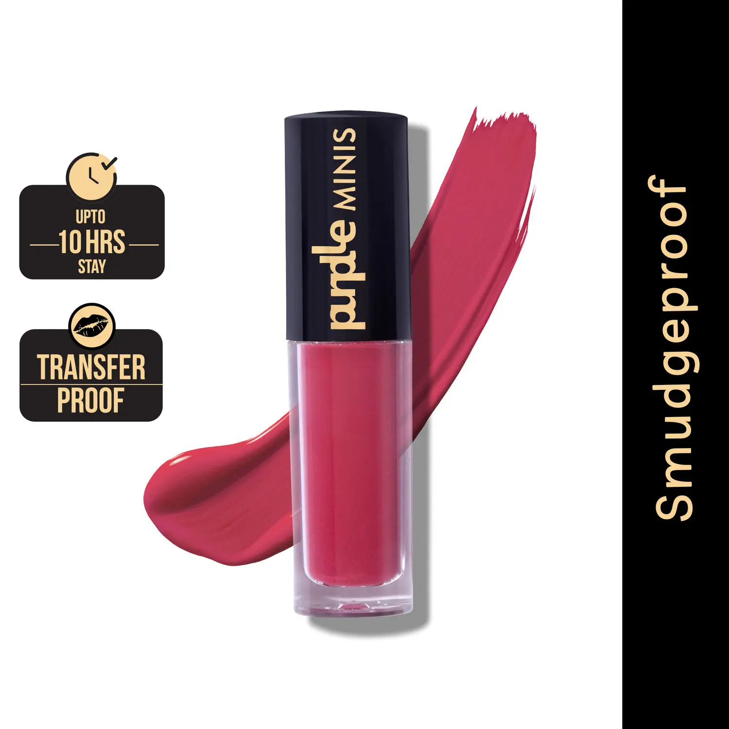 Purplle Ultra HD Matte Mini Liquid Lipstick, Pink - My First Selfie 6 | Highly Pigmented | Non-drying | Long Lasting | Easy Application | Water Resistant | Transferproof | Smudgeproof (1.6 ml)