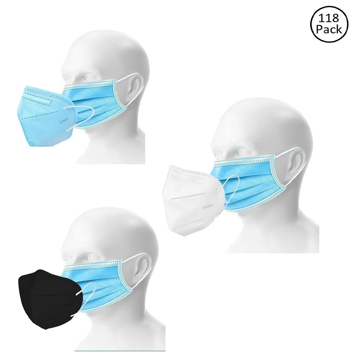 OOMPH Double Mask Set of 100 Disposable & 18 Kn95/N95 Mask