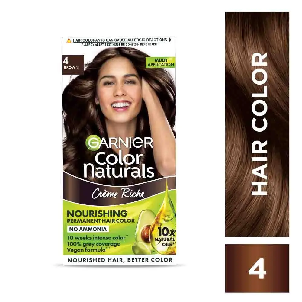 Garnier Colour Naturals Natural Cream Nourishing Permanent Hair Colour Brown 4 (70 ml + 60 g)