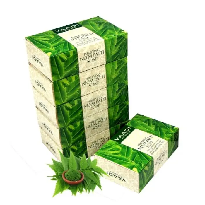 Vaadi Herbals Neem Patti Soap Contains Pure Neem Leaves (5 + 1 Free) (75 g) (Pack of 6)