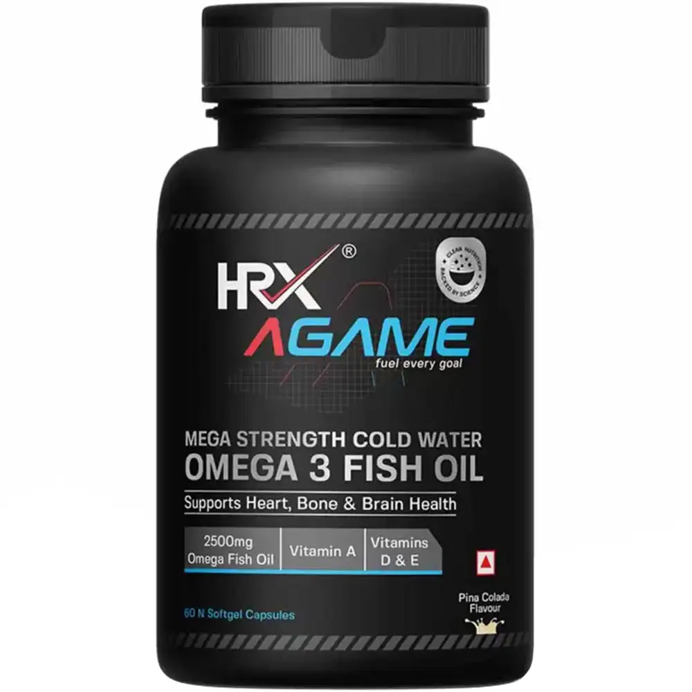 HRX AGame Omega 3 3 Fish Oil,  60 softgels