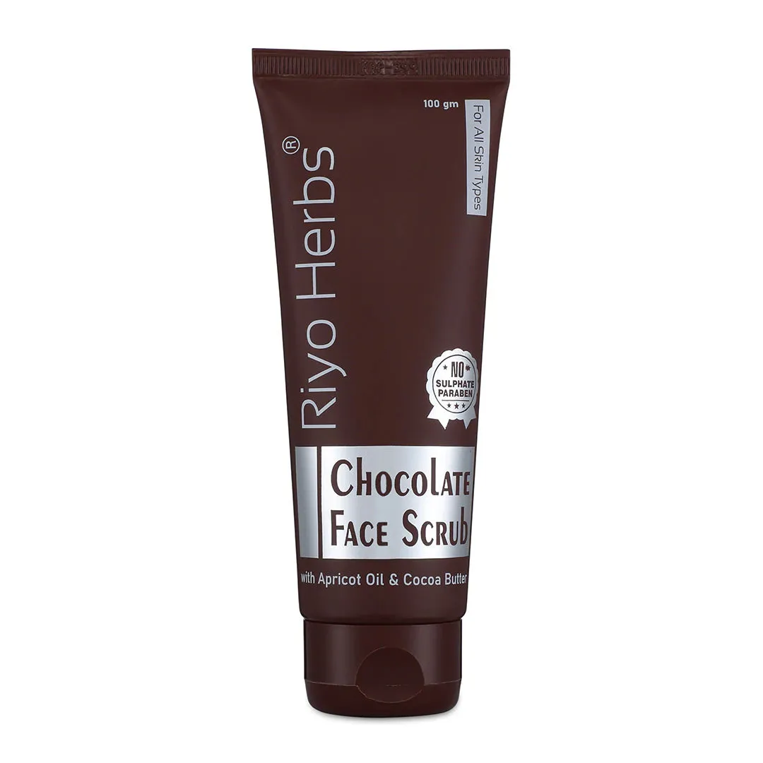 Riyo Herbs Chocolate Face Scrub With Goodness Of Cocoa Butter, Dark Spots & Reduces Puffiness