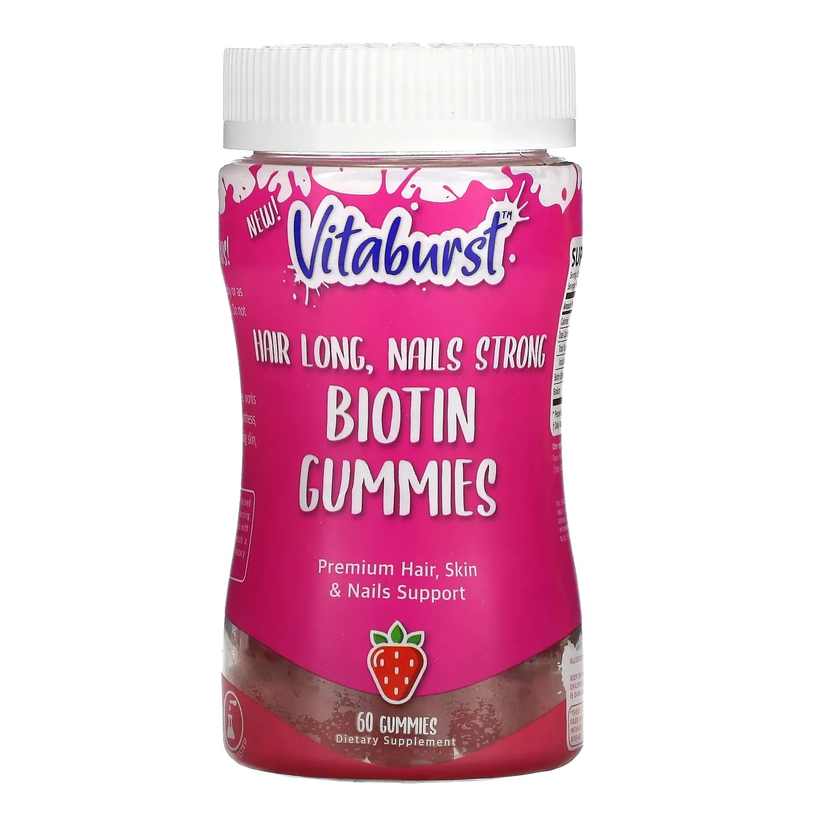 Biotin Gummies, Strawberry, 60 Gummies