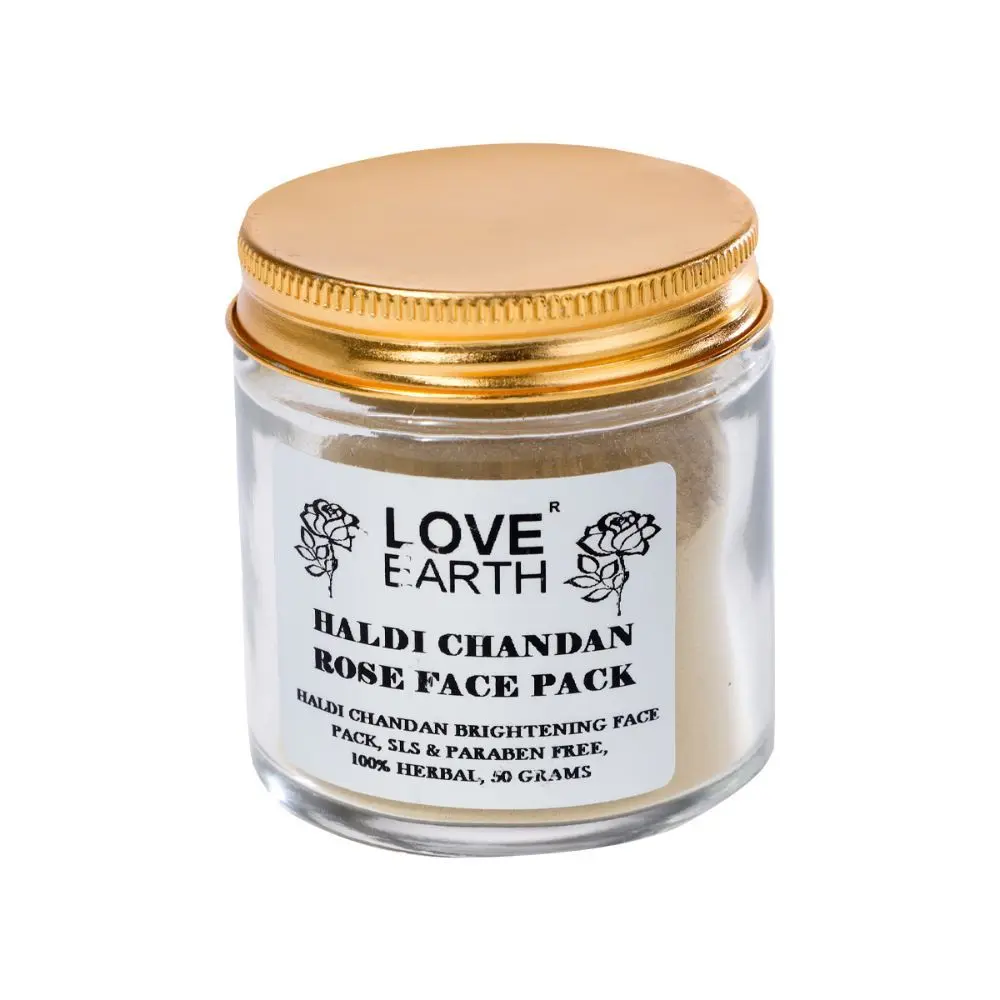 Love Earth Haldi Chandan Rose Face Pack With Amba Haldi & Chandan, For Face & Body, Paraben Free 50 gm