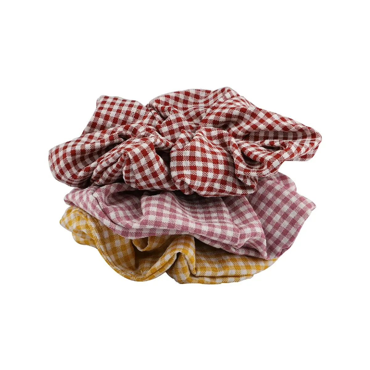 Bellofox Plaid Scrunchies - Set Of 3