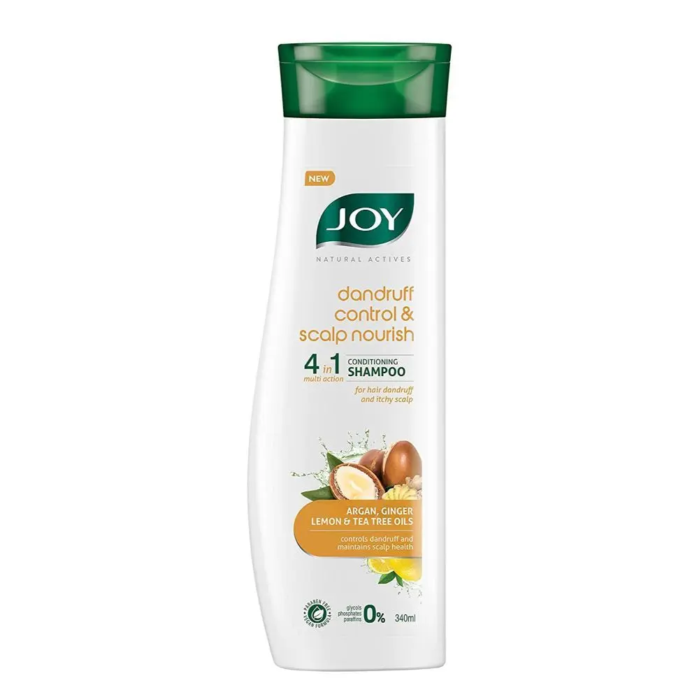 Joy Natural Actives Dandruff Control and Scalp Nourish 4 in 1 Multi Action Conditioning Shampoo (340 ml)