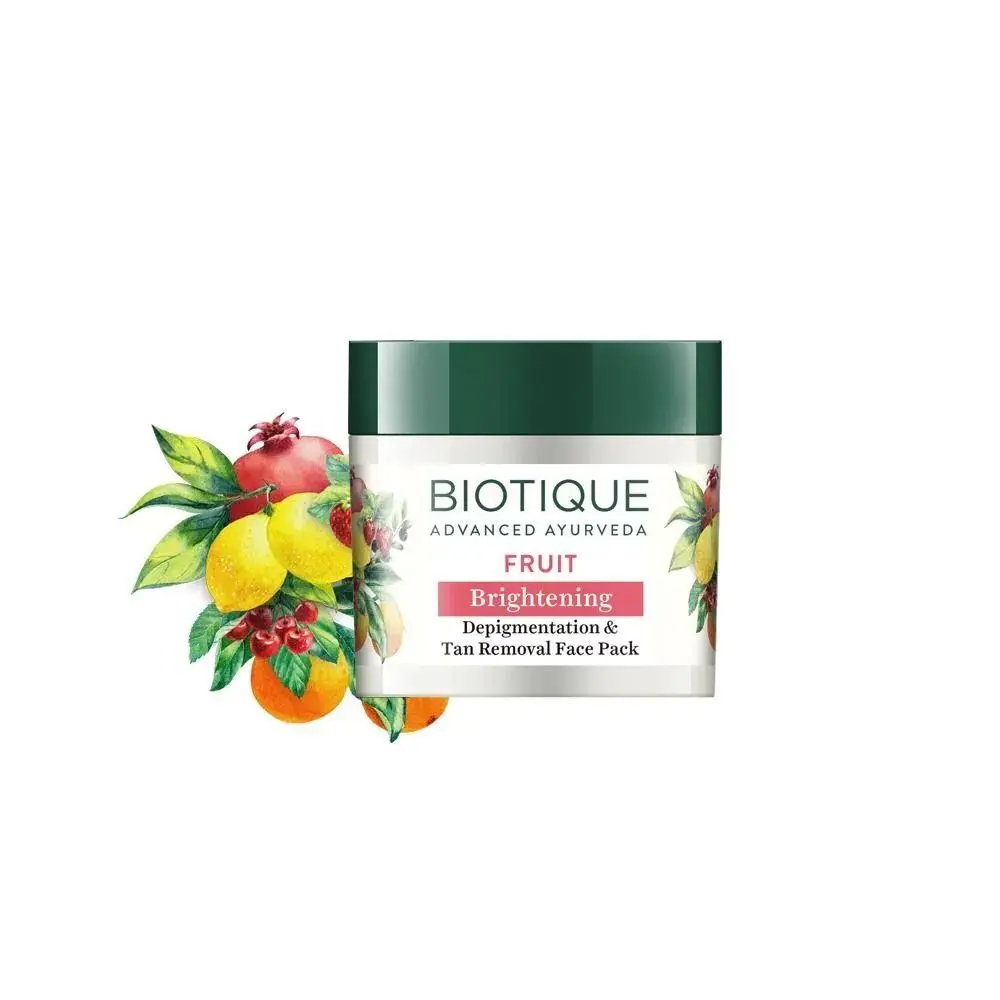 Biotique Fruit Brightening Depigmentation & Tan Removal Face Pack 75gm Jar