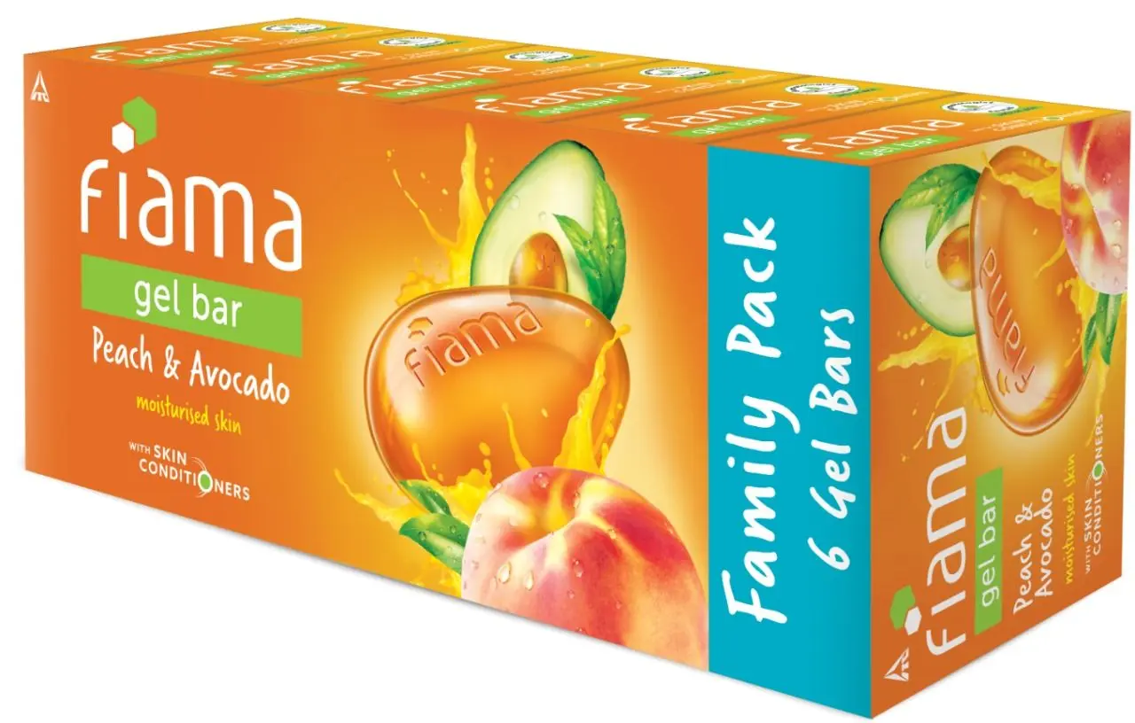 Fiama Gel Bar Peach and Avocado, 125g (Count of 6)