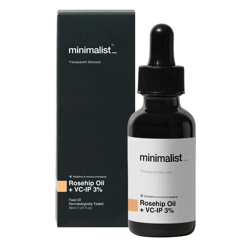 Minimalist Pure Rosehip Oil + VC-IP 3% Face Oil For Brightens & reduces Photoaging 30 ml