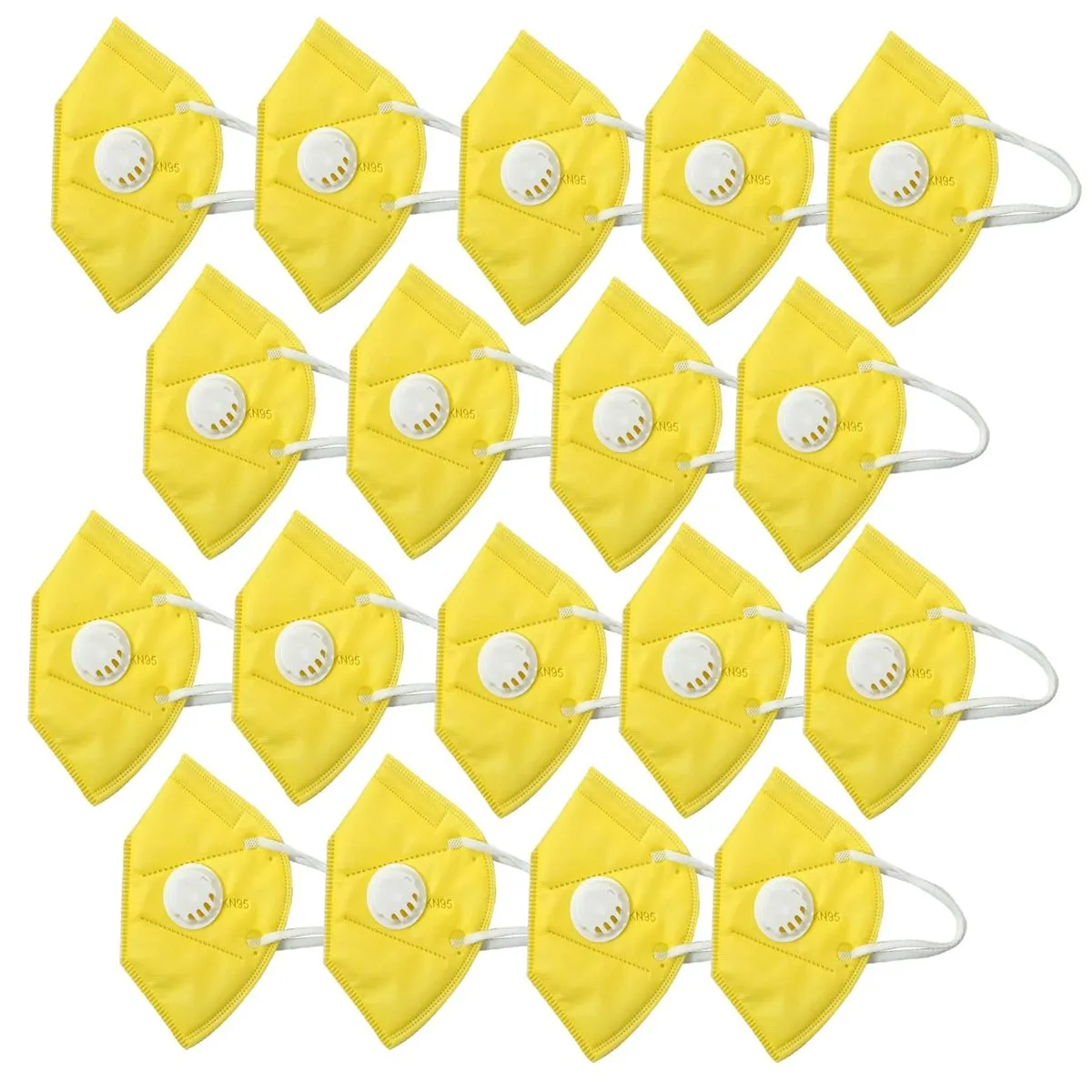 OOMPH Pack of 18 Anti-Pollution Reusable 5 Layer Mask - Yellow