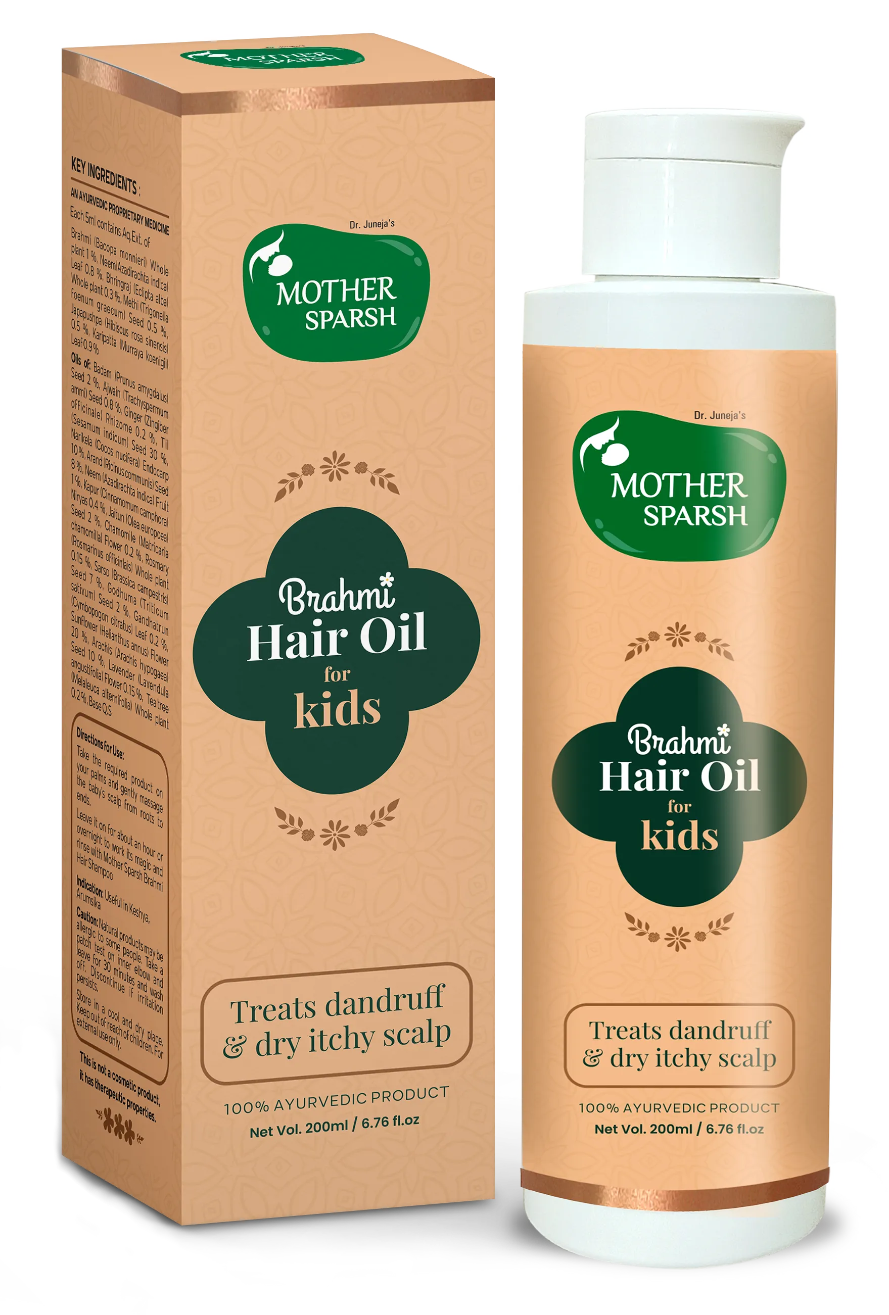 Mother Sparsh Brahmi Anti Dandruff Hair Oil For Kids To Relieve Dry & Itchy Scalp