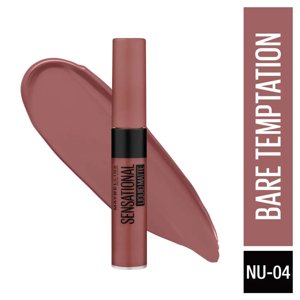 Maybelline New York Sensational Liquid Matte Lipstick NU04 Bare Temptation (7 ml)