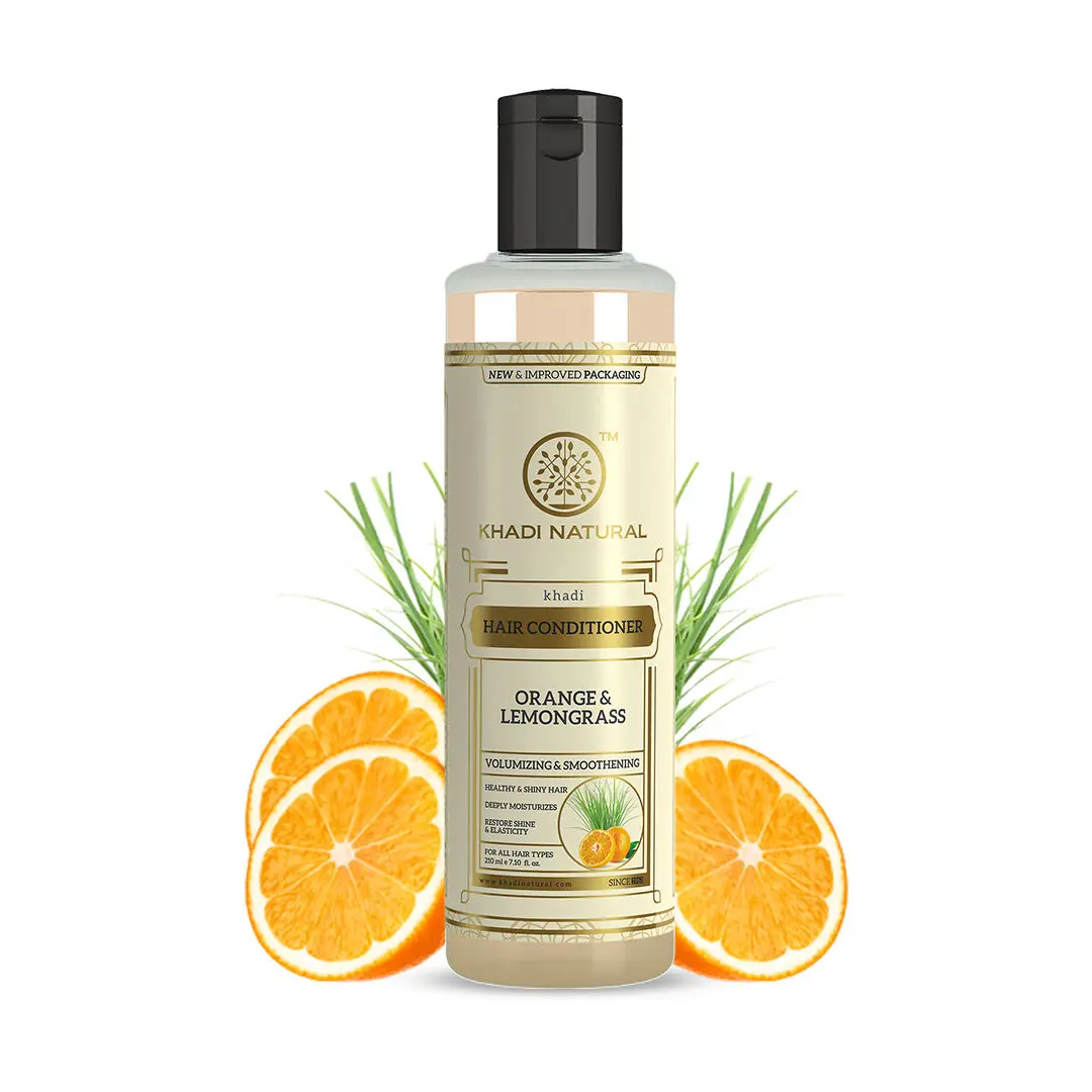 Khadi Natural Orange & Lemongrass Herbal Hair Conditioner| Restores Shine & Elasticity - (210ml)