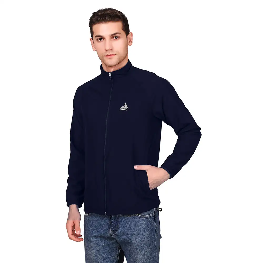 Fitinc NS Jacket for Men & Boys with Two Side Zipper Pockets,  Navy Blue  Medium