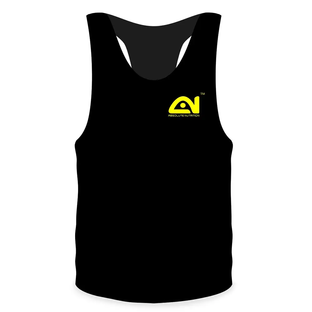 Absolute Nutrition Dry Fit Gym Sando for Men,  Black  Small