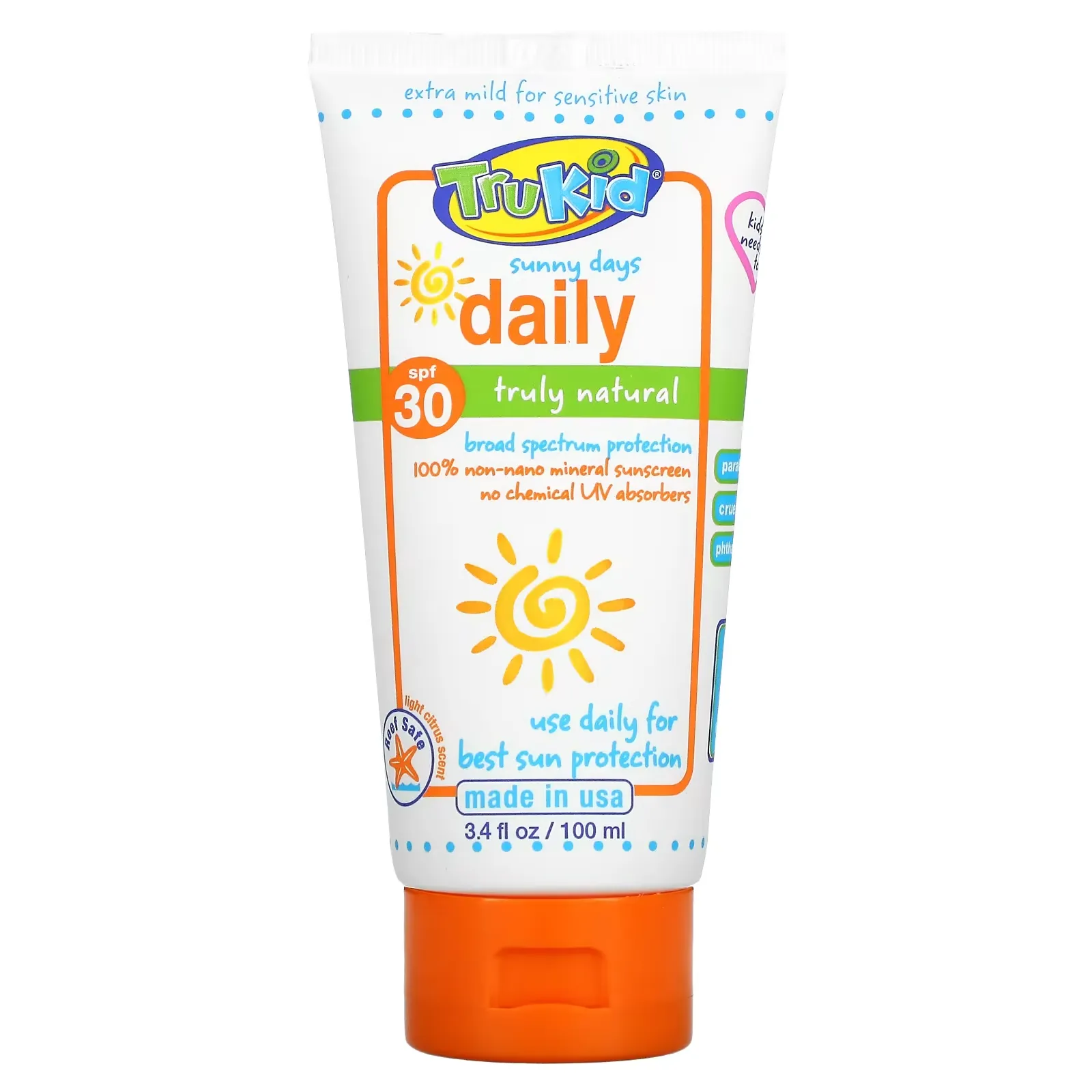 Sunny Days Daily Sunscreen, SPF 30, Light Citrus, 3.4 fl oz (100 ml)