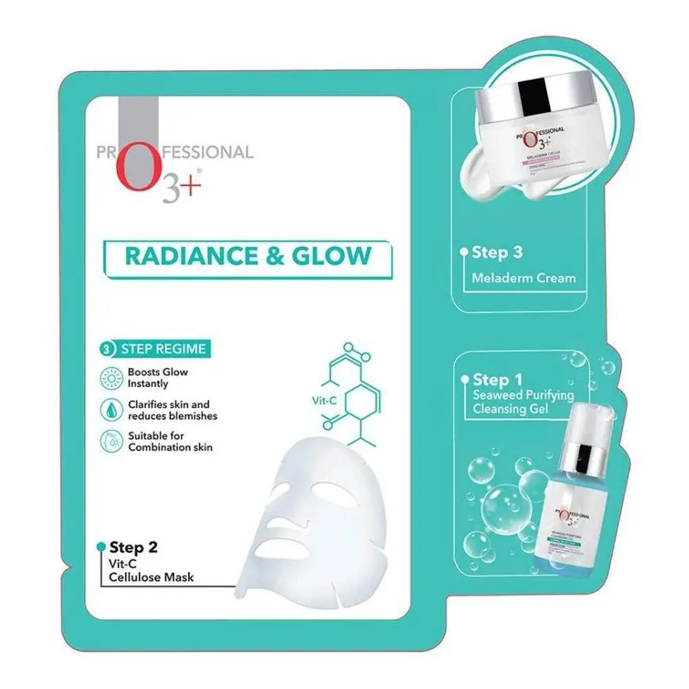 O3+ Instant Home Facial Radiance & Glow Facial Kit Instant Glow Ideal for Normal to Oily Skin (3x 29 ml)