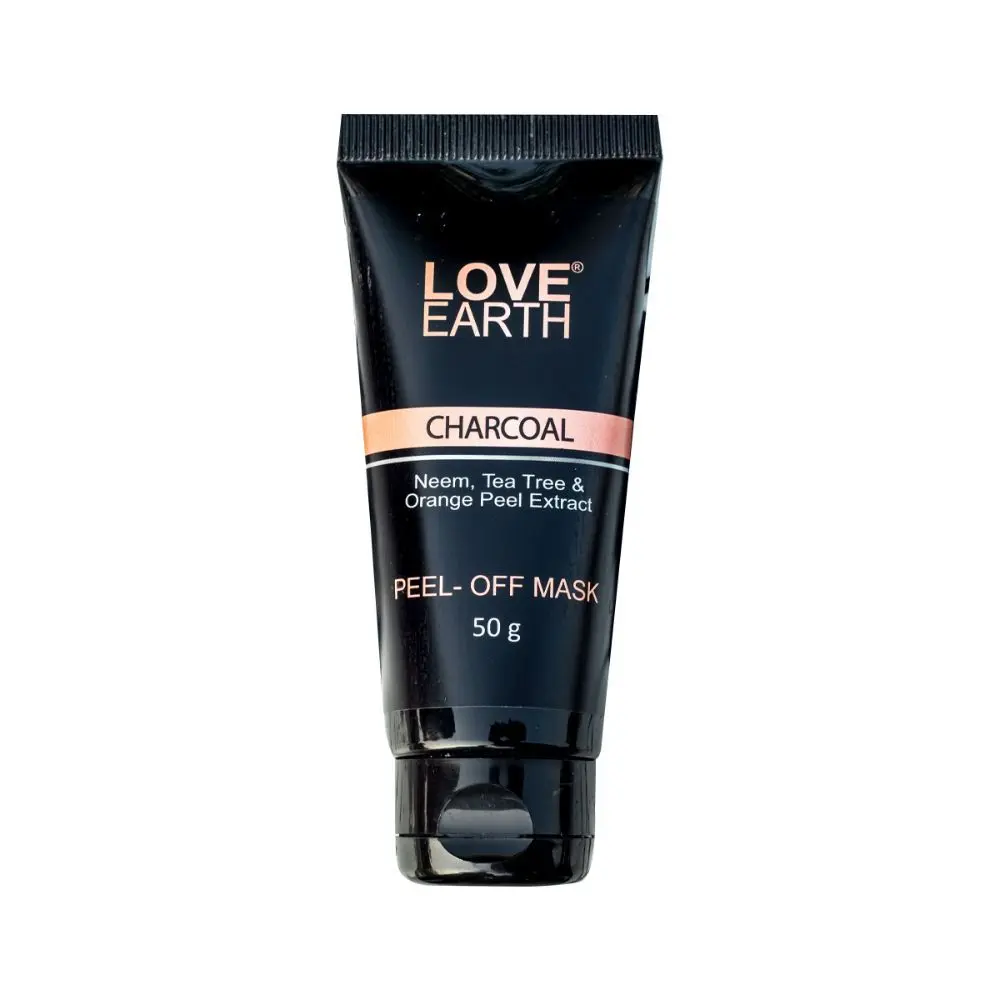 Love Earth Charcoal Peel Off Mask with Activated Charcoal and Neem Extracts For Acne, Pimples & Whiteheads removal 50g