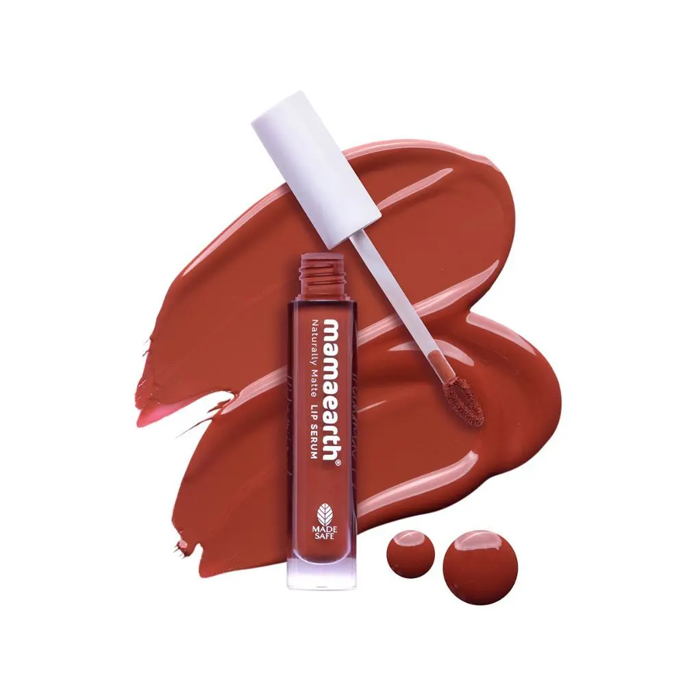 Mamaearth Naturally Matte Lip Serum - Matte Liquid Lipstick with Vitamin C & E For Upto 12 Hour Long Stay - Chocolate Truffle - (3 ml)