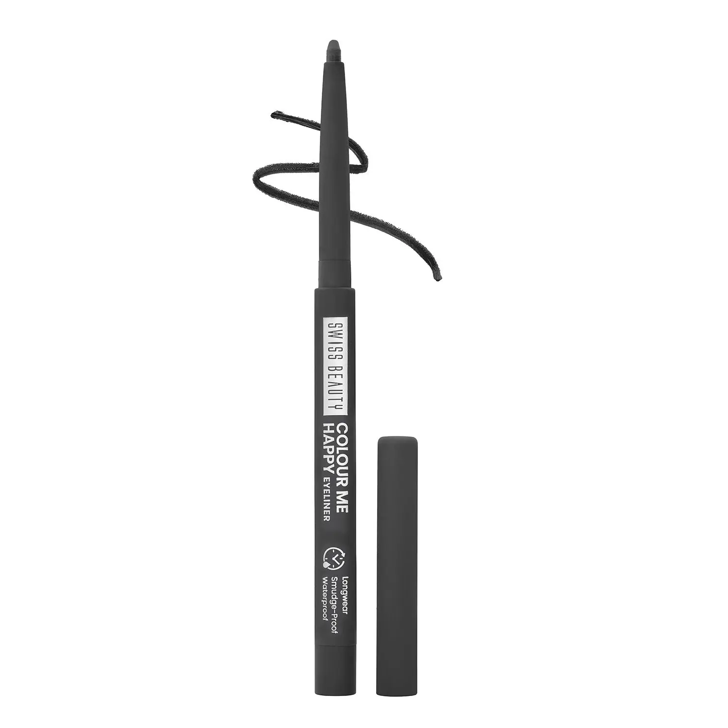 Swiss Beauty Colour Me Happy Eyeliner | Waterproof & Smudge-Proof | Long-Lasting |6-Black midnight 0.4 gm